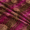 Famous NYC Designer Metallic Striped Printed Silk and Rayon Burnout Velvet - Folded | Mood Fabrics
