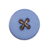 Blue and Gold Shank Back Button - 40L/25mm | Mood Fabrics