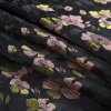Black, Pink and Lime Reversible Floral Brocade - Folded | Mood Fabrics