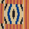 Light Orange, Green and Blue Geometric Waxed Cotton African Print - Detail | Mood Fabrics