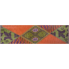 Orange, Purple and Green Waxed Cotton African Print with additional Inlaid Pattern - Full | Mood Fabrics