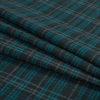 Nanette Lepore Teal Blue Plaid Wool Knit - Folded | Mood Fabrics