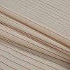Beige and Red Pencil Striped Cotton Dobby Woven - Folded | Mood Fabrics