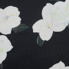 Black and White Floral Hammered Silk Charmeuse - Detail | Mood Fabrics
