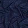 Navy, Red and White Polka Dot Embroidered Cotton Shirting | Mood Fabrics