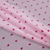 Pink Heart Flocked Polyester Mesh - Folded | Mood Fabrics