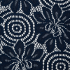 Navy Floral Stretch Crochet Lace - Detail | Mood Fabrics