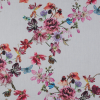 Pink and Gray Floral Digitally Printed Organic Mercerized Cotton | Mood Fabrics