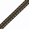 Black and Yellow Geometric Jacquard Ribbon - 0.5 - Detail | Mood Fabrics