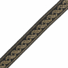 Gold Metallic and Black Jacquard Ribbon - 0.625 - Detail | Mood Fabrics