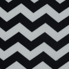 Black and White Zig Zag Printed Polyester Jersey - Detail | Mood Fabrics