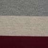 Burgundy, Oatmeal and Gray Awning Striped Jersey - Detail | Mood Fabrics