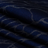 Navy and Silver Reflective Crackle Nylon Spandex - Folded | Mood Fabrics