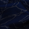 Navy and Silver Reflective Crackle Nylon Spandex - Detail | Mood Fabrics