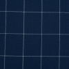 Blue and White Windowpane Check Spill Repellent Super 150 Wool Suiting - Detail | Mood Fabrics