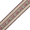 Maroon and Beige Floral Woven Jacquard Ribbon - 1.5 - Detail | Mood Fabrics
