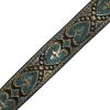 Metallic Gold and Light Blue Hearts Jacquard Ribbon - 1 - Detail | Mood Fabrics