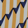 Yellow, White and Blue Striped Geometric Rayon Lining - Detail | Mood Fabrics
