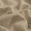 Oatmeal Medium Weight Linen Woven with Metallic Gold Foil - Detail | Mood Fabrics