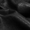 Black Medium Weight Linen Woven with Metallic Silver Foil - Detail | Mood Fabrics