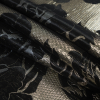 Black and Metallic Gold Quilted Floral Jacquard - Folded | Mood Fabrics