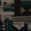 Beige, Navy and Green Geometric Wool Knit | Mood Fabrics