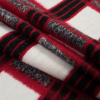 Red, Black and White Plaid Wool Knit - Folded | Mood Fabrics