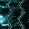 Emerald Chevron Fringe Sequin Fabric - Detail | Mood Fabrics