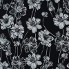 Black and White Large Floral Stretch Cotton Poplin | Mood Fabrics