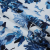 Blue and White Floral Stretch Cotton Sateen - Folded | Mood Fabrics