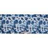 Blue and White Floral Stretch Cotton Sateen - Full | Mood Fabrics