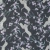 Lavender, Aqua and Silver Crane Embroidered Tulle | Mood Fabrics