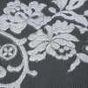 Silver on White Floral Corded Bridal Lace - Detail | Mood Fabrics