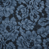 Navy Tie Dye Floral Cotton Lace - Detail | Mood Fabrics