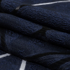 Dark Blue and Black Geometric Burnout Jacquard - Folded | Mood Fabrics