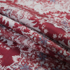 Red, Blue and White Abstract Medallion Brocade - Folded | Mood Fabrics