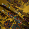 Yellow Satin-Faced Multicolor Floral Chinese Brocade - Folded | Mood Fabrics