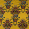 Yellow Satin-Faced Multicolor Floral Chinese Brocade | Mood Fabrics