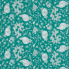 Teal and White Floral Embroidered Voile | Mood Fabrics