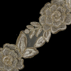 3D Metallic Gold Re-Embroidered Floral Organza Trim - 2.25 - Detail | Mood Fabrics