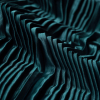Andreas Teal Pleated Stretch Satin - Detail | Mood Fabrics