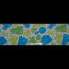 Green and Blue Leafy Abstract Printed Polyester Crepe de Chine - Full | Mood Fabrics