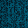 Oceanic Blue and Navy Scroll Printed Cotton Twill with a Brushed Back | Mood Fabrics