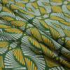 Italian Yellow and Green Geometric Cotton Poplin - Folded | Mood Fabrics