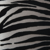 Italian Gray and Black Zebra Printed Scuba Knit - Detail | Mood Fabrics