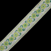 White, Green and Metallic Gold Floral Jacquard Ribbon - 2 | Mood Fabrics