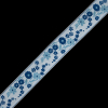White and Blue Floral German Jacquard Ribbon - 1.25 | Mood Fabrics