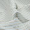 Pale Blue Cotton Shirting with Raised Woven Beige Chalk Stripes - Detail | Mood Fabrics