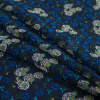Famous NYC Designer Blue and Green Floral Silk Chiffon - Folded | Mood Fabrics