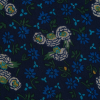 Famous NYC Designer Blue and Green Floral Silk Chiffon - Detail | Mood Fabrics